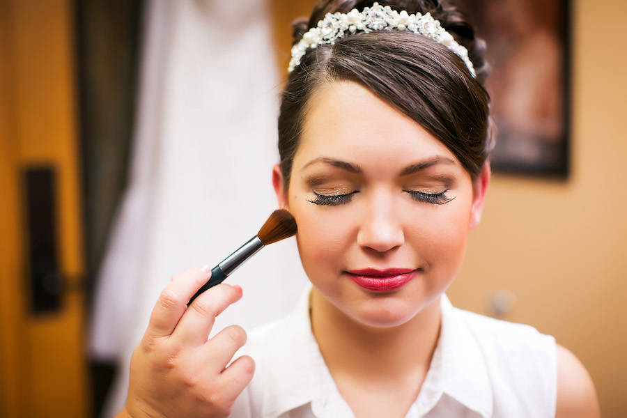 Bride Getting Ready Hair and Makeup on Wedding Day | Tampa Wedding Photographer Limelight Photography