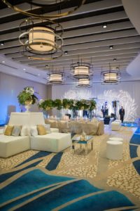 Modern White South Beach Inspired Wedding Reception Decor with Lounge White Furniture | Clearwater Beach Wedding Venue Wyndham Grand | Wedding Planner Parties a la Carte