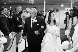 Bride and Father Walking Down The Aisle Wedding Portrait | Tampa Wedding Ceremony Venue First Baptist Church Temple Terrace