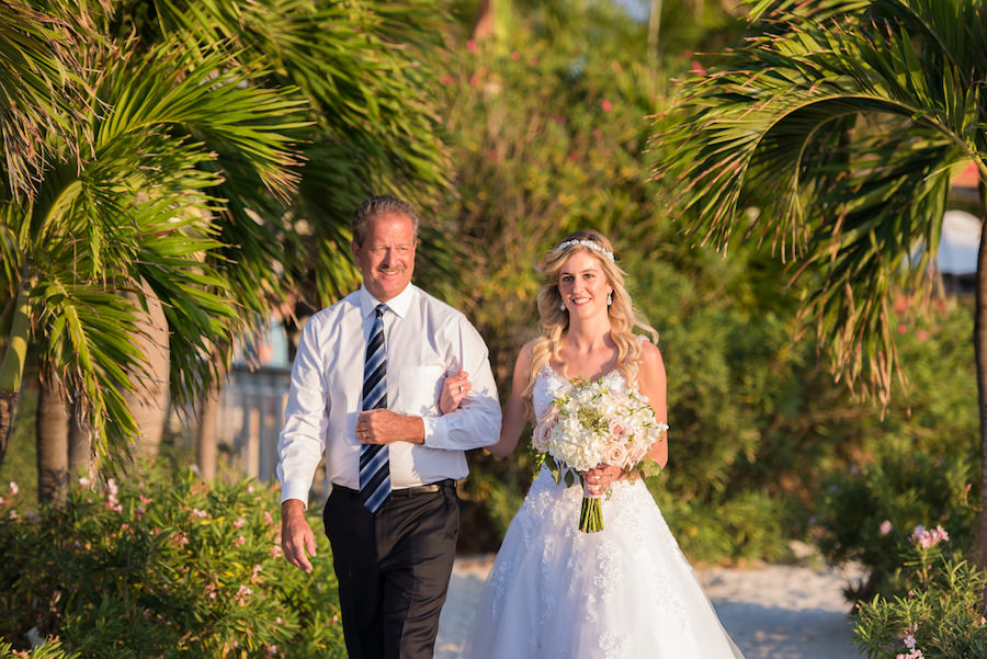 Bride and Father of the Bride St. Pete Beach Wedding Portrait Walking Down the Aisle | Tampa Wedding Photographer Kera Photography