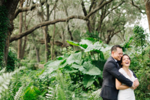 Outdoor, Bride and Groom Rustic Garden Wedding Portrait | Tampa Bay Wedding Venue Cross Creek Ranch