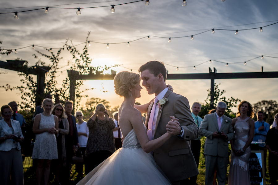Outdoor, First Dance for Bride and Groom at Rustic Dade City Barn Wedding Venue Barrington Hill Farm