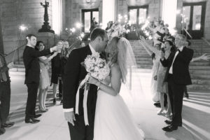Bride and Groom Sparkler Exit at Downtown Tampa Wedding