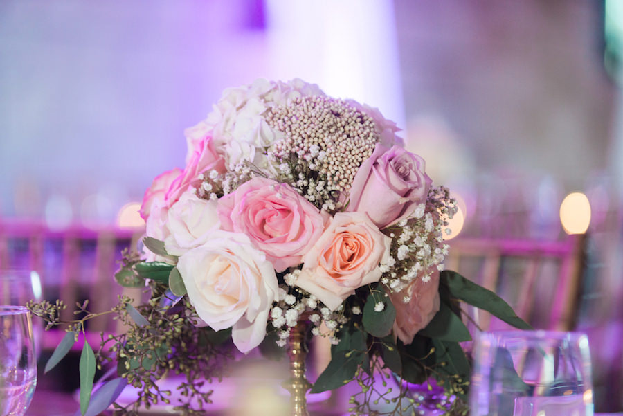 Blush and White Rose Floral Wedding Centerpieces