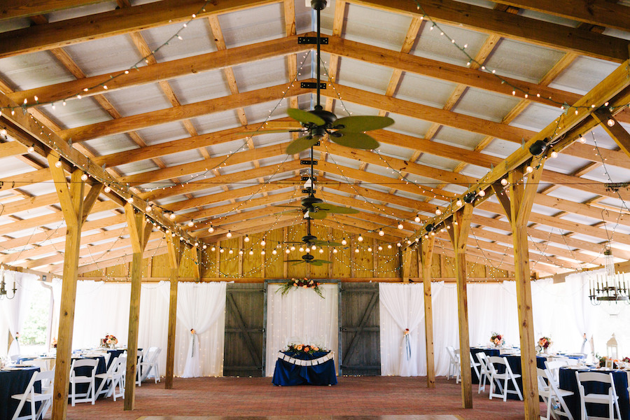 Outdoor Wedding Reception with String Lighting | Rustic, Tampa Bay Barn Wedding Reception Venue Cross Creek Ranch