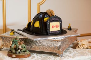 Firefighter Theme Helmet Groom's Wedding Cake
