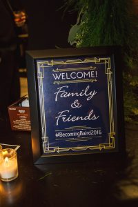 Art Deco Inspired Wedding Reception Welcome Sign | Navy and Gold Wedding Decor