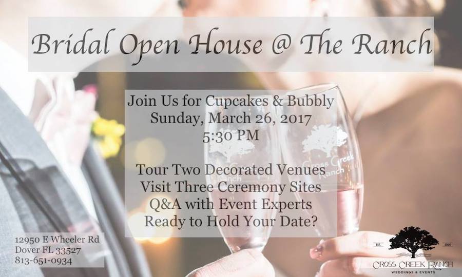 Cross Creek Ranch, Tampa Rustic Wedding Venue Open House, Sunday, March 26, 2017