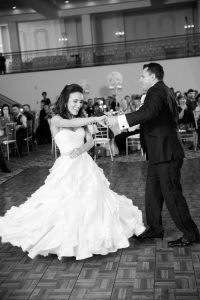 Bride and Groom First Dance Wedding Day Portrait | Downtown Tampa Wedding Reception Venue The Floridian Palace
