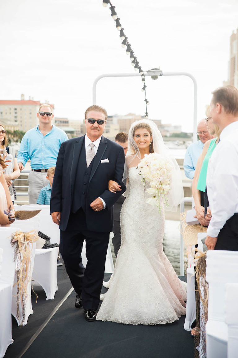 Navy Blue Pink Nautical Waterfront Tampa Wedding Yacht