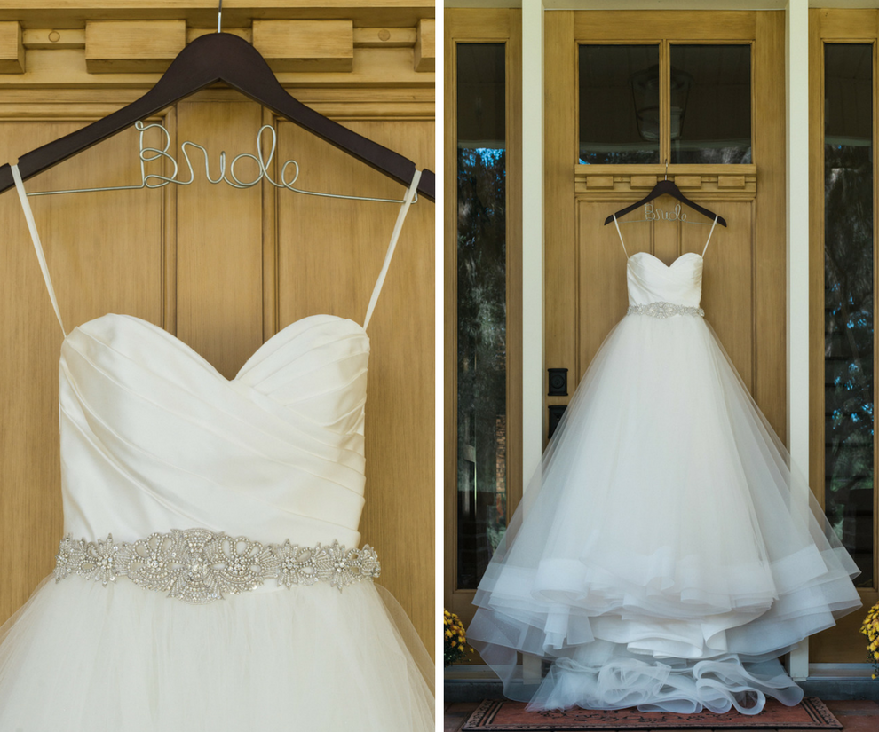 White, Strapless, Ballgown with Tulle Skirt and Crystal, Beaded Sash