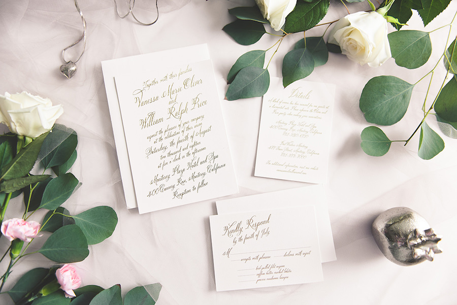 Elegant, Traditional Calligraphy Style Wedding Invitation & Stationery Inspiration & Trends | Free Sample Kit and Discount Coupon Code to Wedding Paper Divas