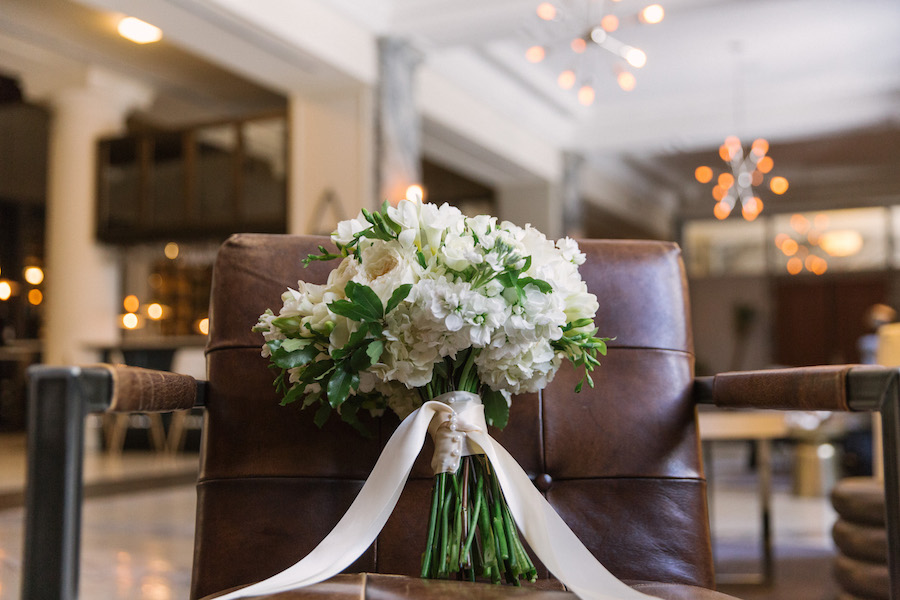 Ivory and White Floral Wedding Bouquet at Tampa Wedding