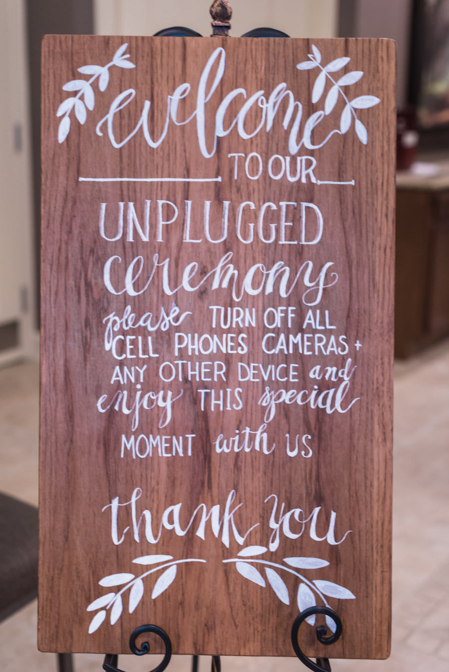 Wooden Unplugged Wedding Sign for Rustic Wedding