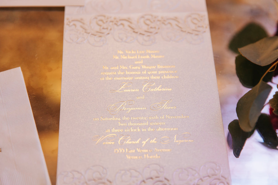 Classic Gold Traditional Wedding Invitation Stationery