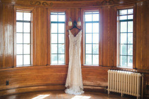 Beaded Ivory Allure Sheath Wedding Dress with Backless Button Closure | Sarasota Wedding Photographer Marc Edwards Photographs