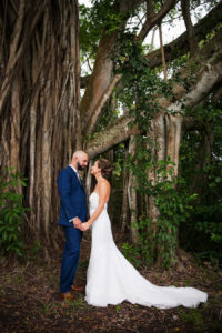 Outdoor, Sarasota Bride and Groom First Look Wedding Portrait | Tampa Bay Photographer Limelight Photography