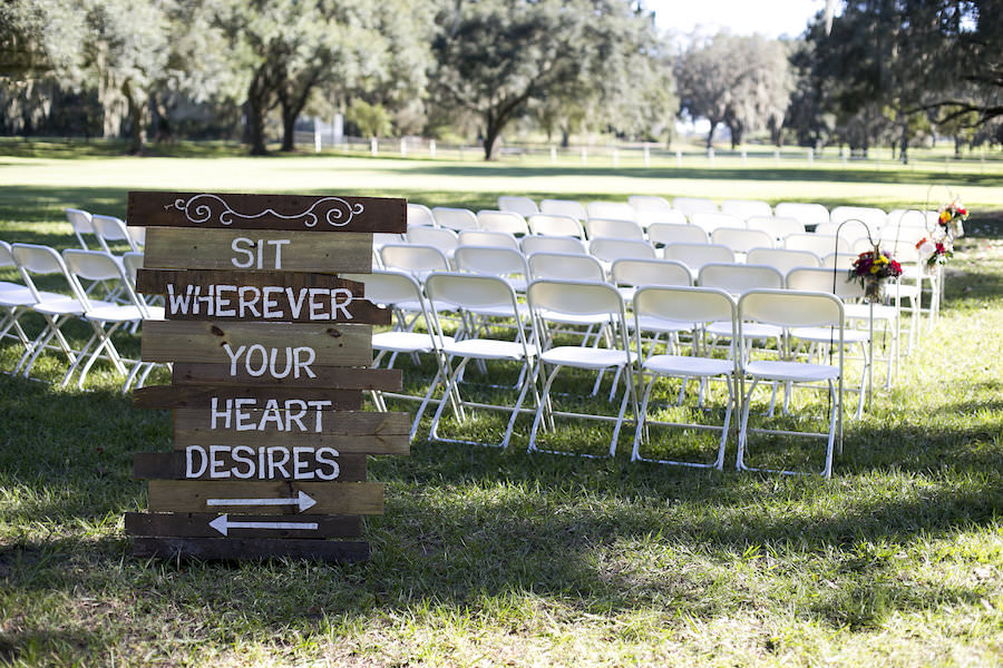 Sit Wherever Your Heart Desires Rustic, Wooden Wedding Ceremony Welcome Sign