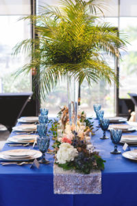 Wedding Reception Table Setting with Green Plant | Tampa Bay Wedding Venue Bay Harbor Hotel