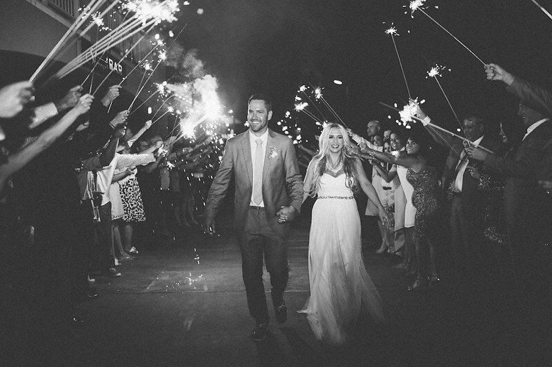 Bride and Groom Wedding Sparkler Wedding Exit