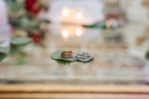 Wedding & Engagement Ring Portrait on Leaves