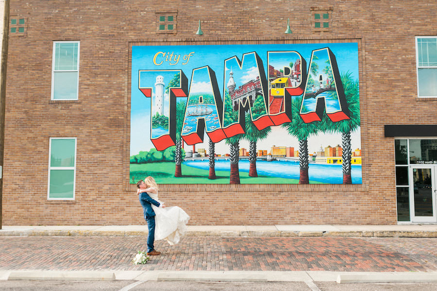 Downtown Tampa Bride and Groom Wedding Portrait | Downtown Tampa Wedding Planner Inspire Weddings and Events