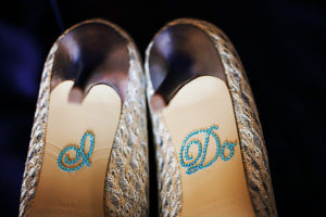 Rhinestone Embellished I Do on Wedding Heels