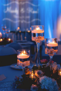 Wedding Reception Table Setting with Floating Candle and Floral Centerpiece | Tampa Bay Wedding Venue Bay Harbor Hotel