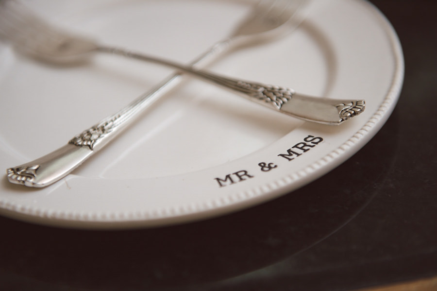 Mr and Mrs Custom Ivory Porcelain Wedding Dishes