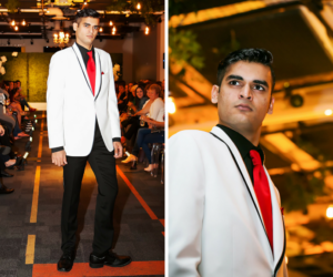 Marry Me Tampa Bay Wedding Week Bridal Fashion Runway Show | White Groomsmen Tuxedo Suit with Red Tie | Tampa Bay Wedding Photographer Limelight Photography | Wedding Planner Glitz Events