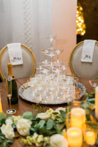 Wedding Day Sweetheart Table with Champagne Tower | Tampa Wedding Planning by Inspire Weddings and Events