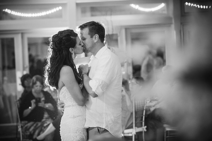 Bride and Groom Kiss First Dance Wedding Portrait | Clearwater Beach Photographer Marc Edwards Photographs