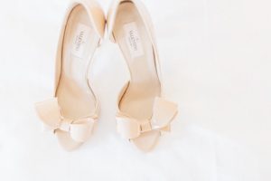 Blush Pink Valentino Open Toe Wedding Shoes with Bow