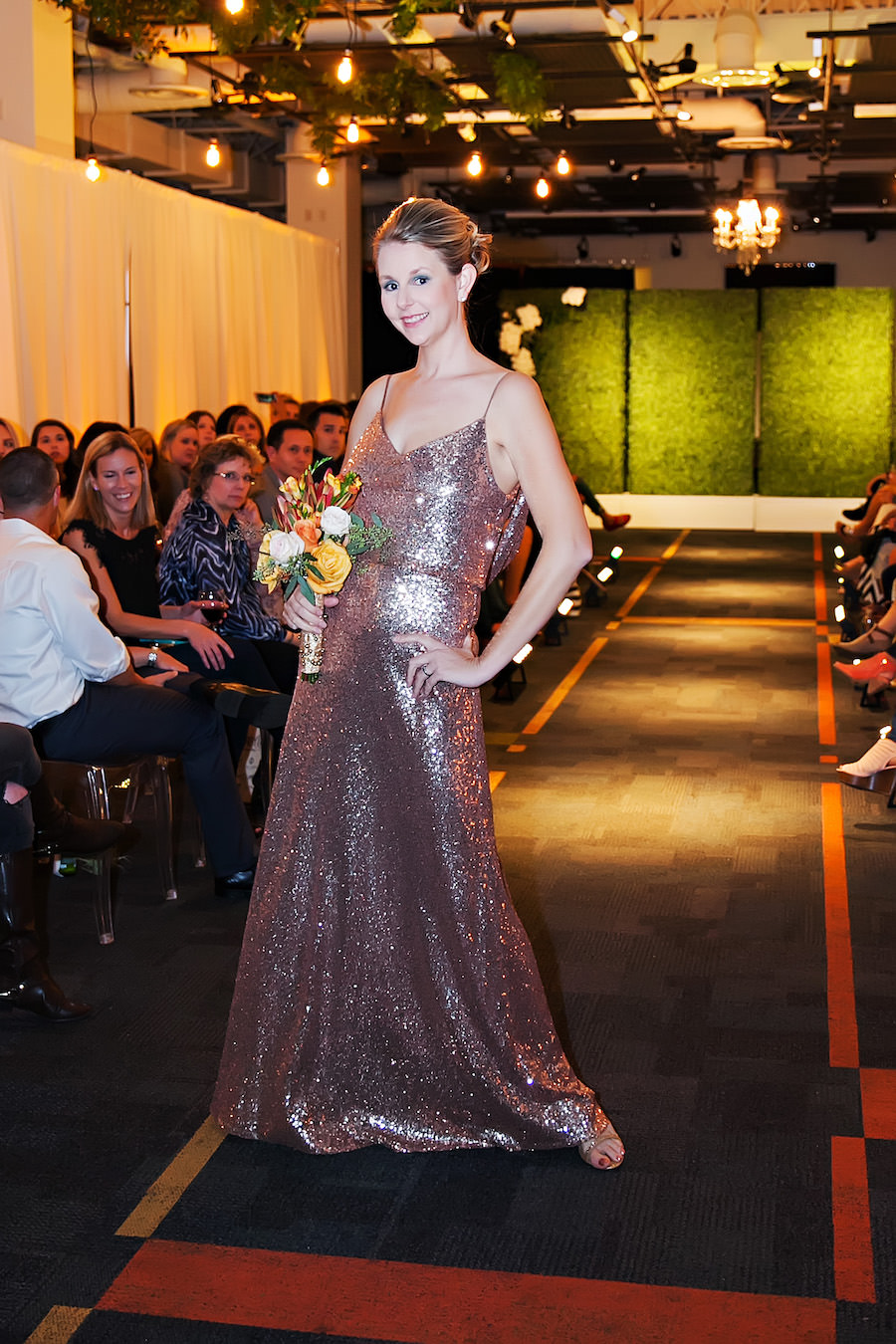 Sequined Waters 2301 Rose Gold Bridesmaid Dress | Marry Me Tampa Bay Wedding Week Bridal Fashion Runway Show | Tampa Bay Wedding Photographer Limelight Photography | Wedding Planner Glitz Events | Hair and Makeup Artist Michele Renee The Studio