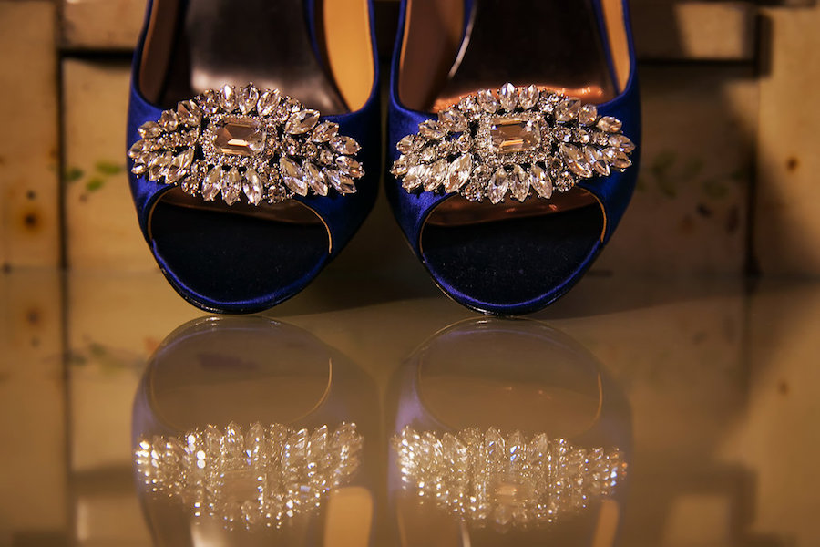 Blue and Crystal Bridal Wedding Heels