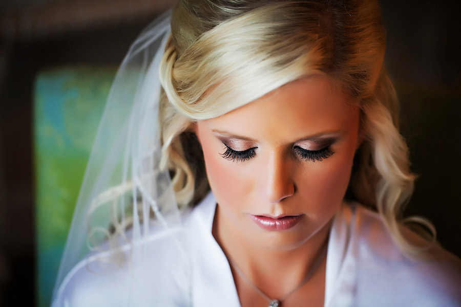 Bride Hair and Makeup Bridal Wedding Portrait with Veil and Dramatic Eyelashes | St. Petersburg Wedding Hair and Makeup Michele Renee The Studio