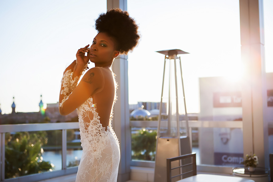 Ines di Santo Bianca Lace Low Cut Back Wedding Dress | Tampa Bay Wedding Photographer Limelight Photography | Hair and Makeup Artist Michele Renee the Studio | Couture Wedding Dress Bridal Shop Isabel O'Neil Bridal