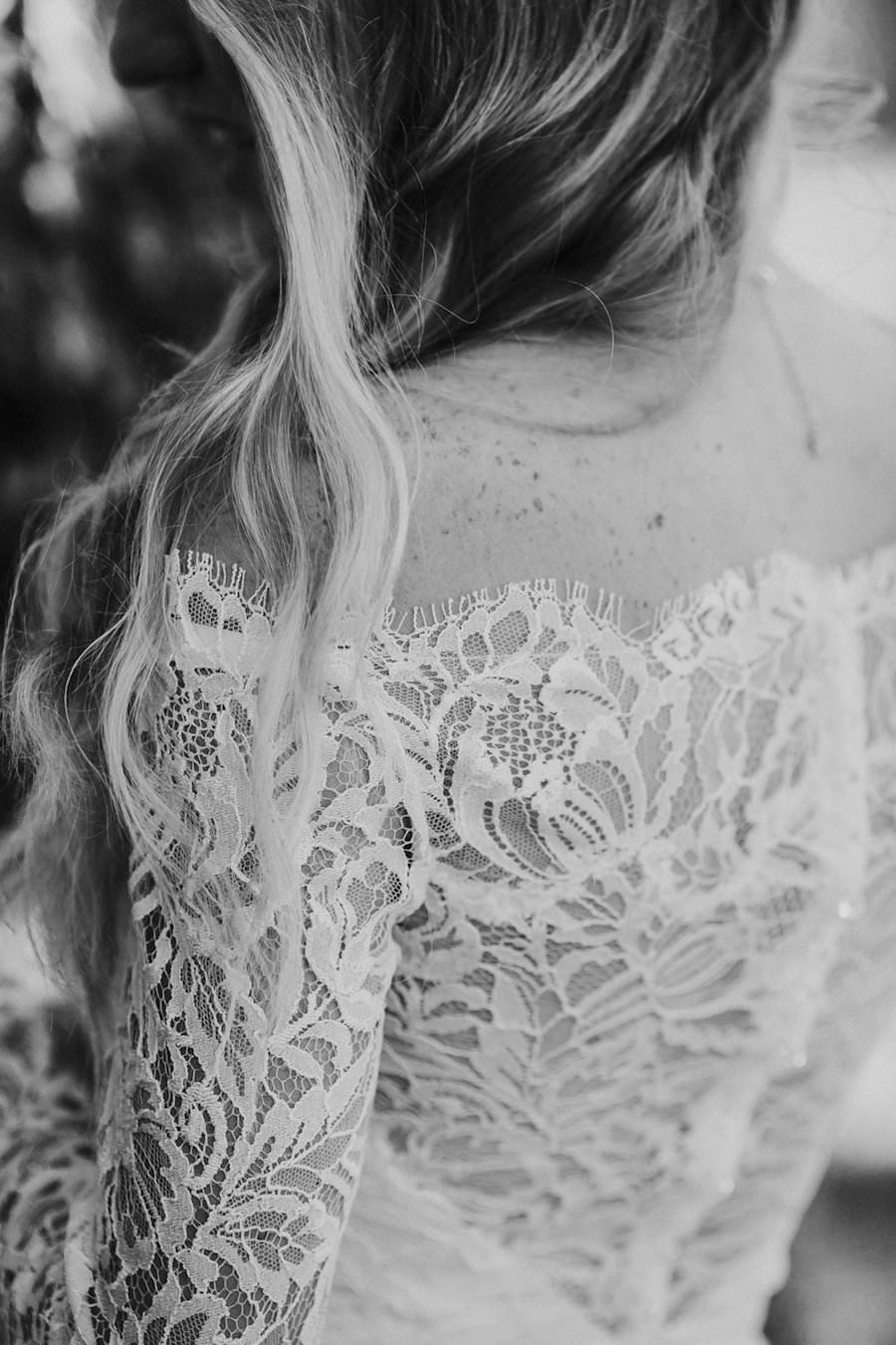 Lace Off the Shoulder Ivory Wedding Dress