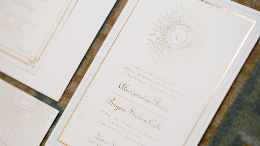 1920s Great Gatsby Themed Wedding Gold Wedding Stationery & Invitations | Tampa Bay Custom Wedding Invities URBANcoast