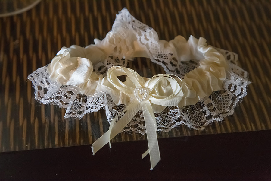 Ivory Pearl and Lace Bridal Wedding Garter