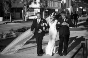 Bride Walking Down Aisle with Two Dads/Fathers | Tampa Bay Wedding Photographer Marc Edwards Photographs