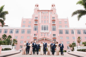 St. Pete Beach Bridal Party Wedding Portrait at The Don CeSar | Tampa Bay Wedding Photographer Jonathan Fanning Studio and Gallery