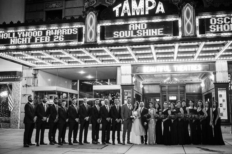 Tampa Theatre Bridal Party Wedding Portrait | Tampa Bay Wedding Photographer Marc Edwards Photographs