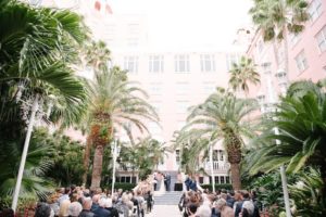 Outdoor, St. Pete Beach Bride and Groom at Wedding Ceremony | St. Petersburg Wedding Venue The Don CeSar | Tampa Bay Wedding Photographer Jonathan Fanning Studio and Gallery