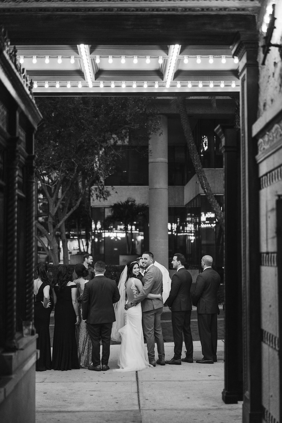 Tampa Theatre Bride and Groom Wedding Portrait | Tampa Bay Wedding Photographer Marc Edwards Photographs