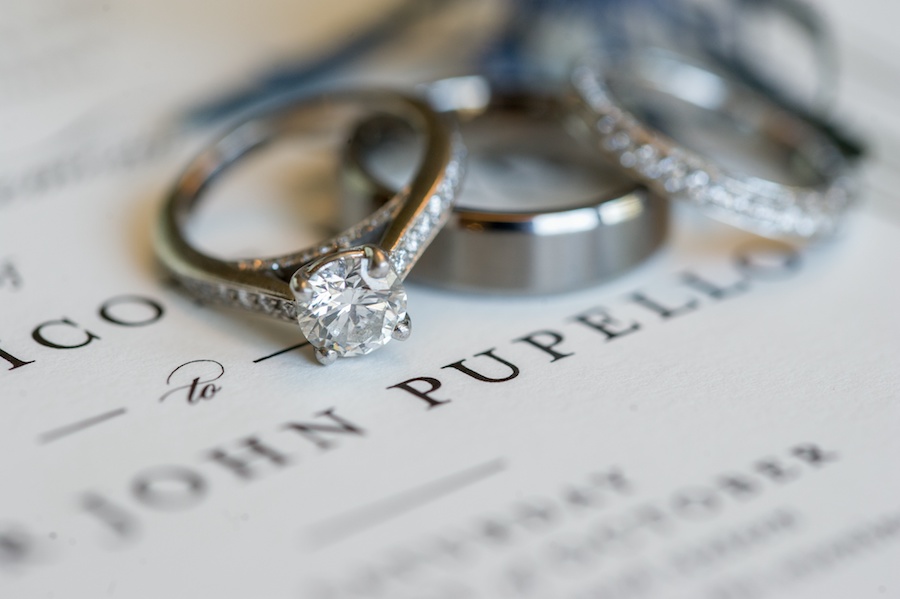 Bride and Groom Wedding and Engagement Ring Portrait on Wedding Program | Tampa Bay Wedding Photographer Andi Diamond Photography