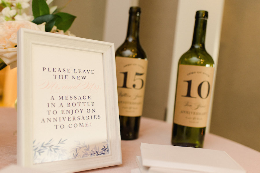 Unique Wedding Reception Ideas and Inspiration with Message in a Bottle | St. Petersburg Wedding Venue The Birchwood | Tampa Bay Wedding Photographer Ailyn La Torre Photography
