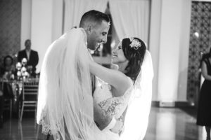 Bride and Groom First Dance Wedding Portrait | Tampa Bay Wedding Venue The Vault | Wedding Photographer Marc Edwards Photographs