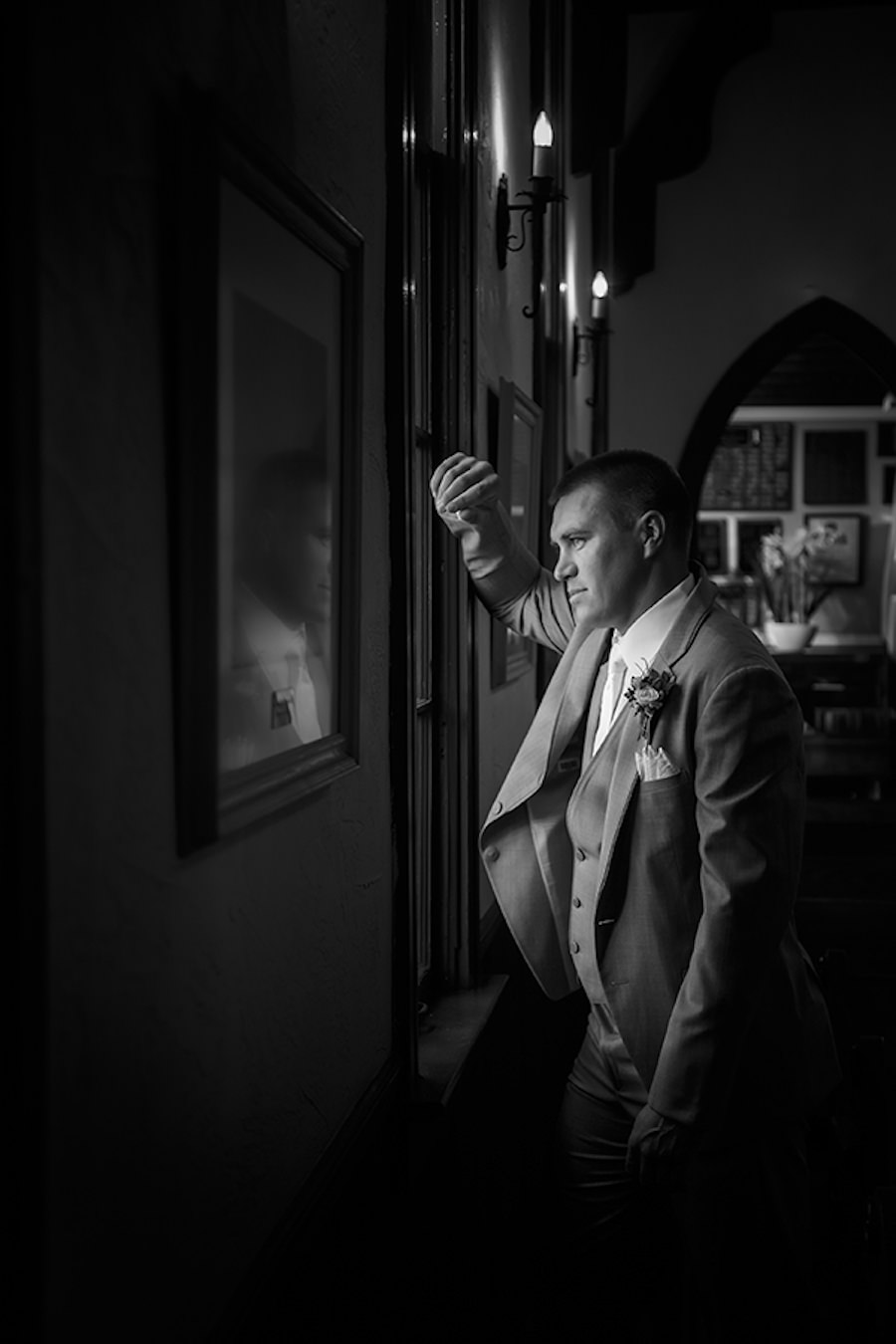 Dramatic Groom Wedding Portrait | Clearwater Wedding Photographer Brian C. Idocks Photographics