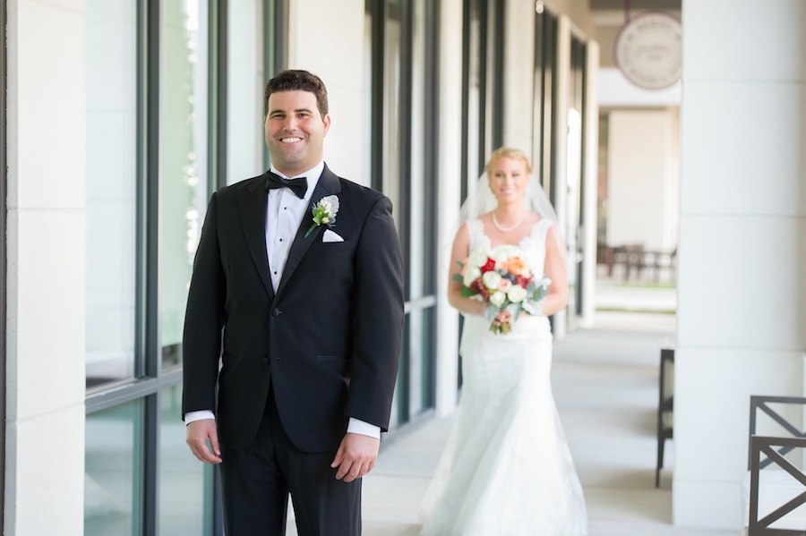 Bride and Groom First Look Wedding Day Portrait | Tampa Bay Wedding Photographer Andi Diamond Photography